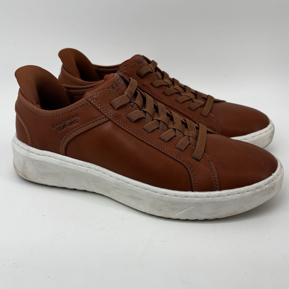Skechers Slip-ins Court Break Mens Sz 9 UK8EU42Double Vented Shoes Cognac183177W